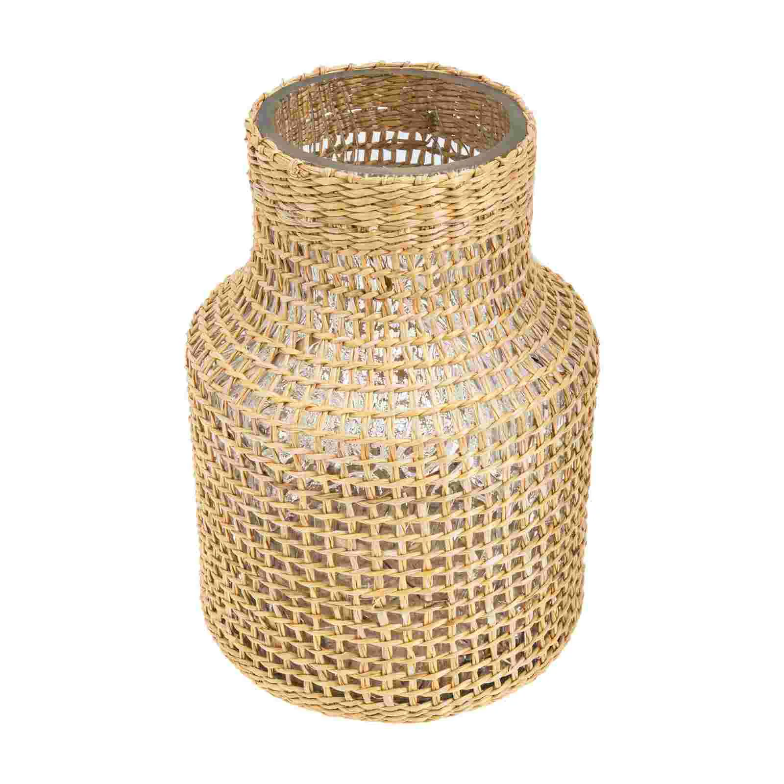 

Straw Glass Vase Tabletop Decoration Flower Arrangement Vase Desktop Vase