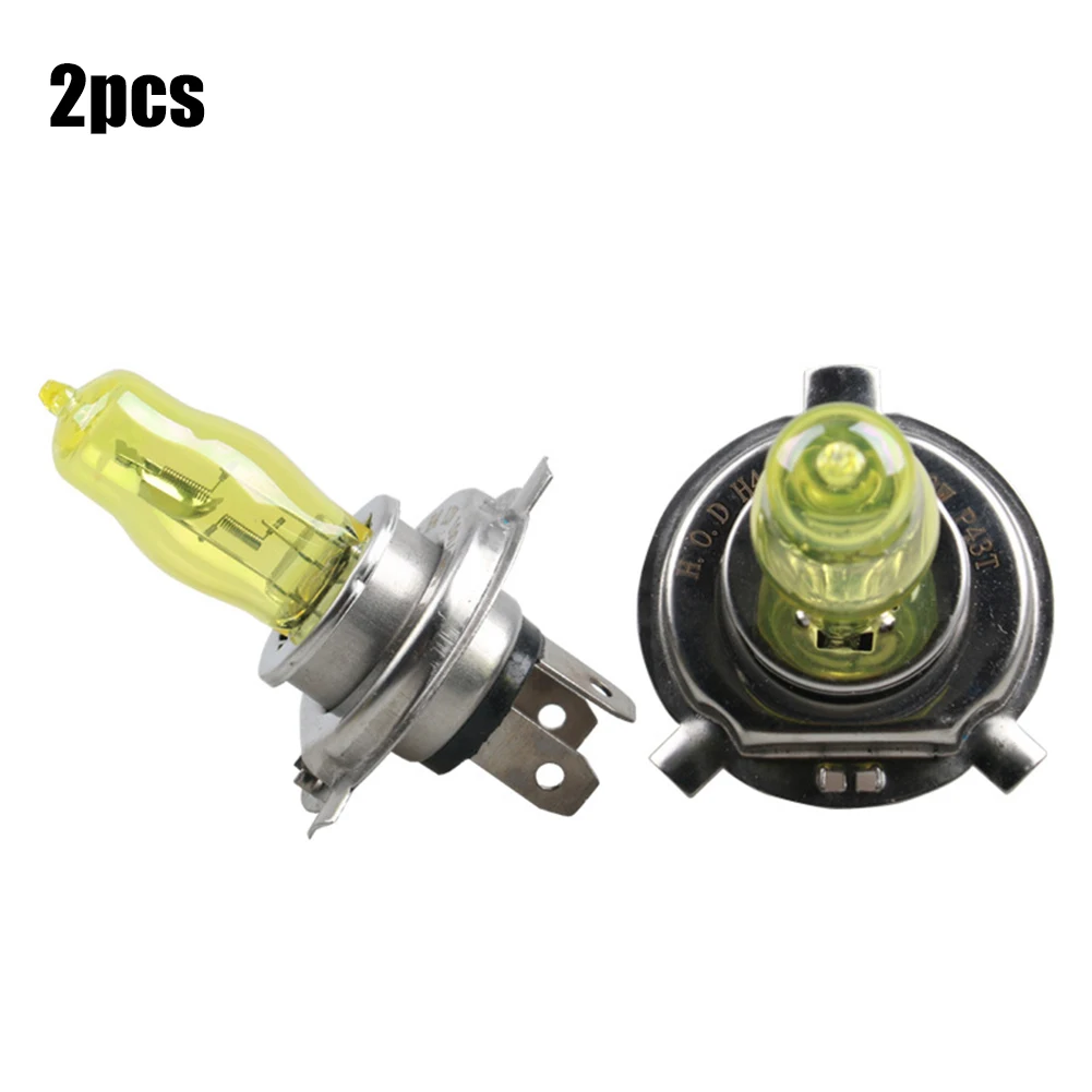 

2pcs 12V H4 100W Yellow 6000K Car Auto HOD Xenon Halogen Lamp Front Headlight Illuminating Good Focus Intensity High-wattage