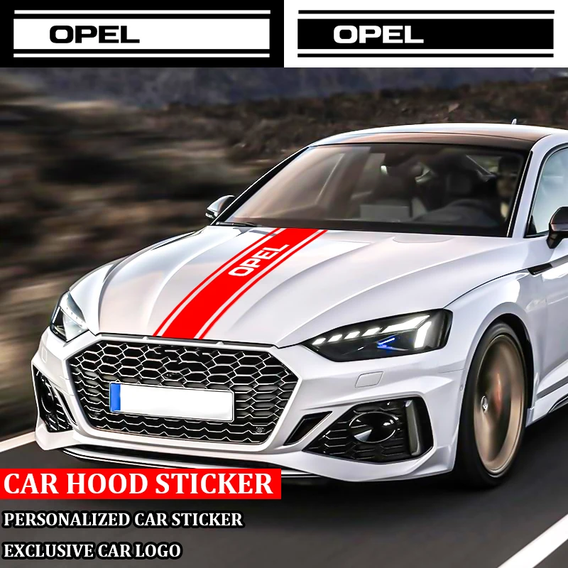 

Car Hood Cover Stickers PVC Engine Bonnet Decals Auto Decoration Accessories For Opel Astra H G Insignia Mokka Zafira OPC