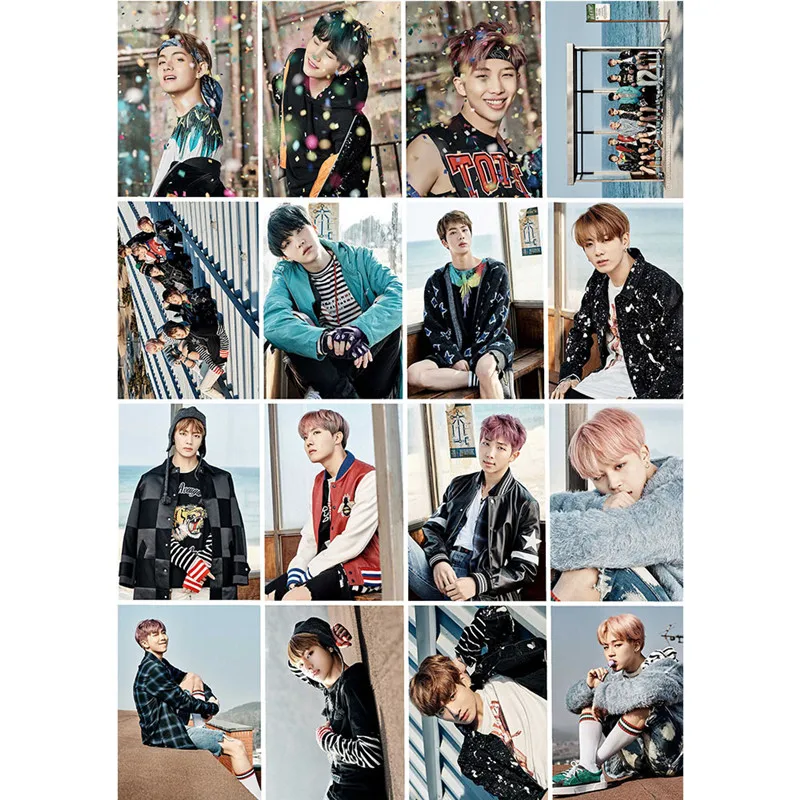 

16 шт./компл. Kpop Bangtan Boys Фотокарточка 2-й специальный альбом вы никогда не ходите в одиночку Фотокарточка Автограф