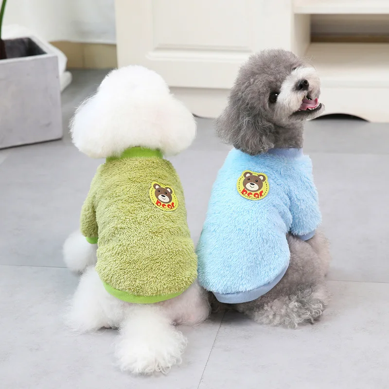

Autumn and Winter Dog Clothes Teddy Cat Pet Clothing 21 Six-color Bear Fleece Double-sided Fleece Fabric Is Thick and Elastic