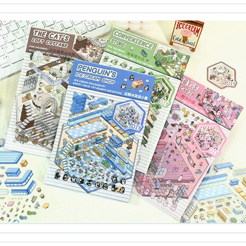 Мультяшные 3D наклейки для ландшафтного дизайна миниатюрная сцена сделай сам в