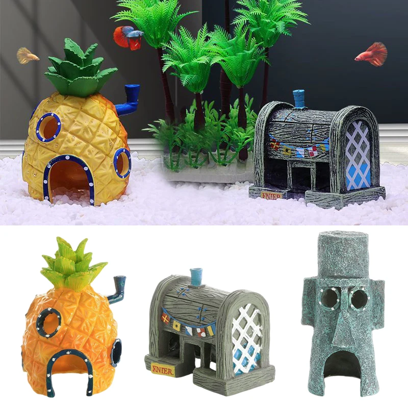 

1Pcs Cartoon Simulation Resin Pineapple House Landscaping Aquarium Accessories Fish Tank Decor Fish Tank Decoration