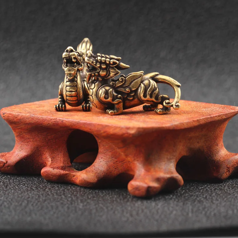 Миниатюрные фигурки в античном стиле из меди звёздное животное Pixiu 1 пара
