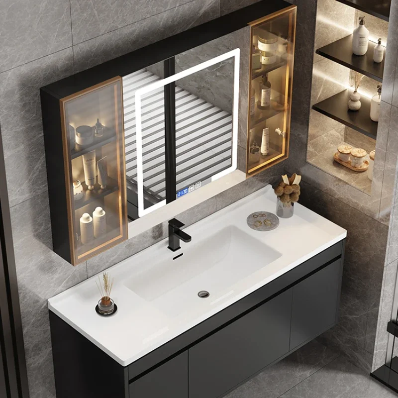 Полка для хранения мебель ванной комнаты колонный шкаф двойной ящик умывальника