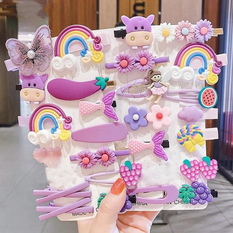 Заколки для волос девочек 10-14 шт в наборе