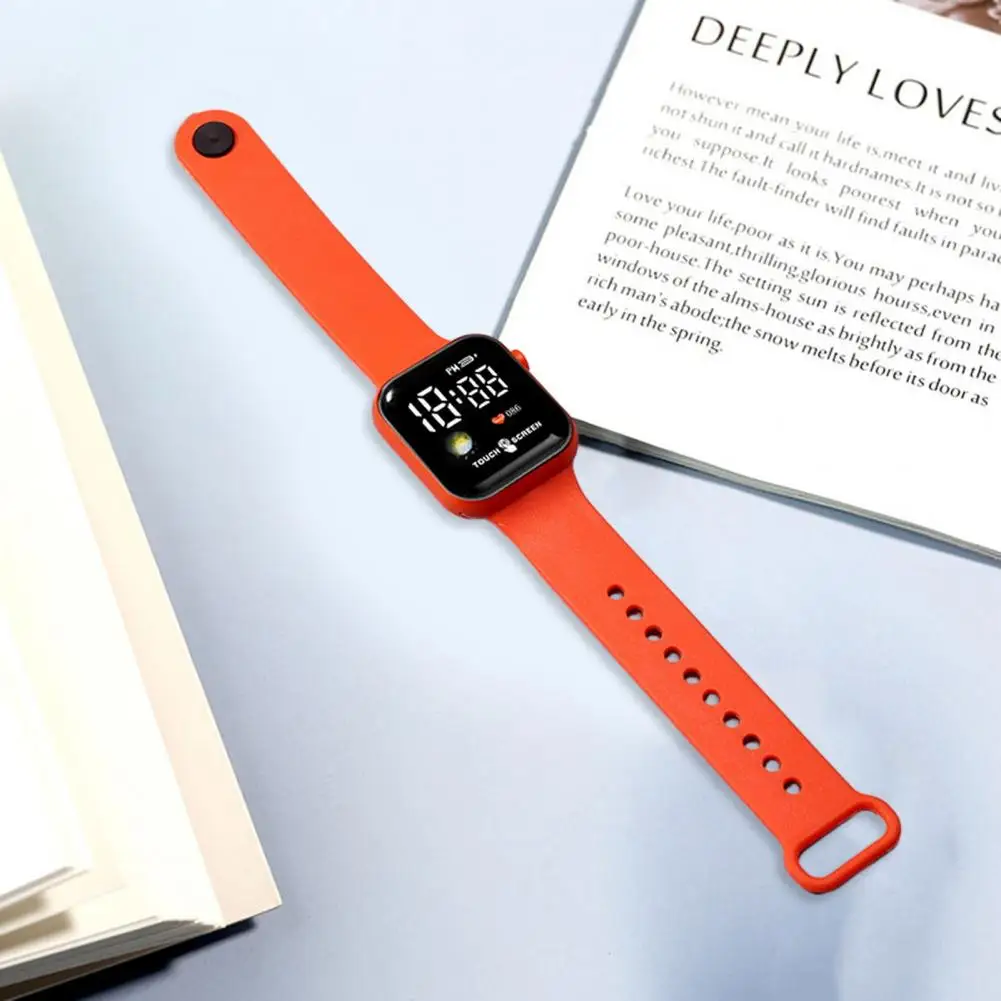 

Часы светодиодные электронные с квадратным циферблатом и силиконовым ремешком