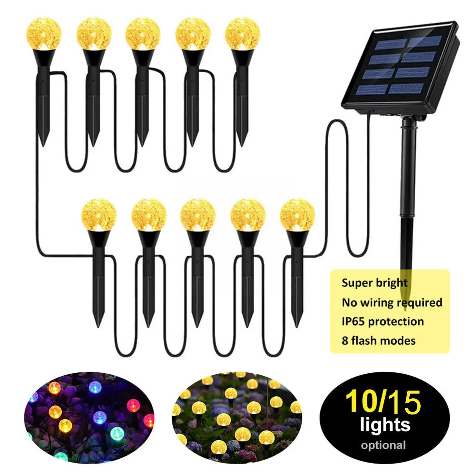 

Solar Yard Bubble Bulb Light Garland Lights Fairy String Waterproof Fairy Lights Garlands For Christmas Party Outdoor Decor U6f4
