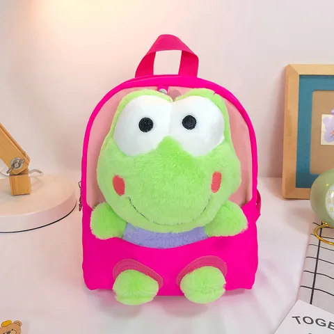 Новый мультяшный мини-рюкзак лягушка с плюшевой игрушкой маленькие школьные сумки милый рюкзак для детей 6 цветов Детская сумка для детского сада