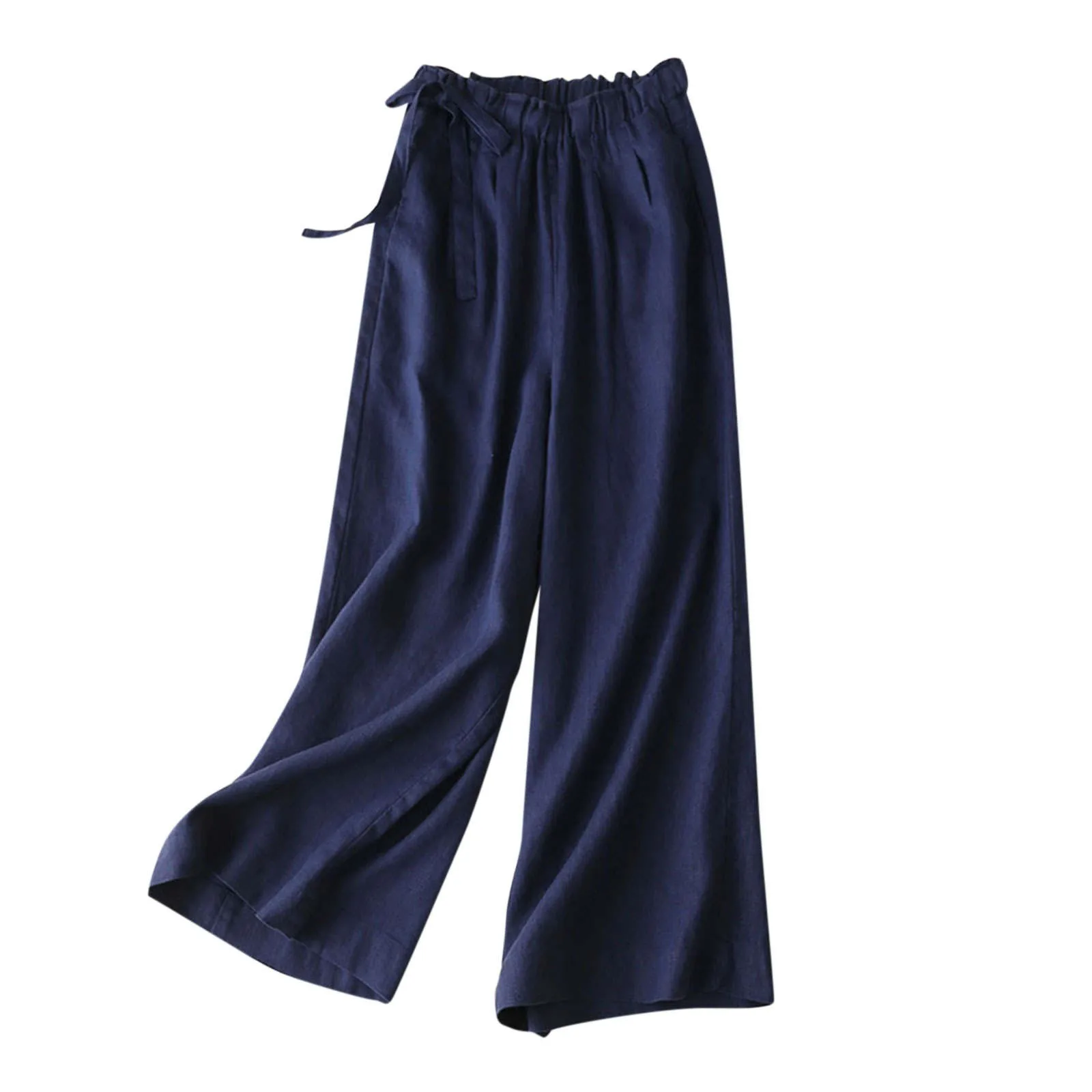 

Summer Wide Leg Pants For Women Casual Elastic High Waist 2022 New Fashion Loose Long Pants Pleated Pant Trousers Femme