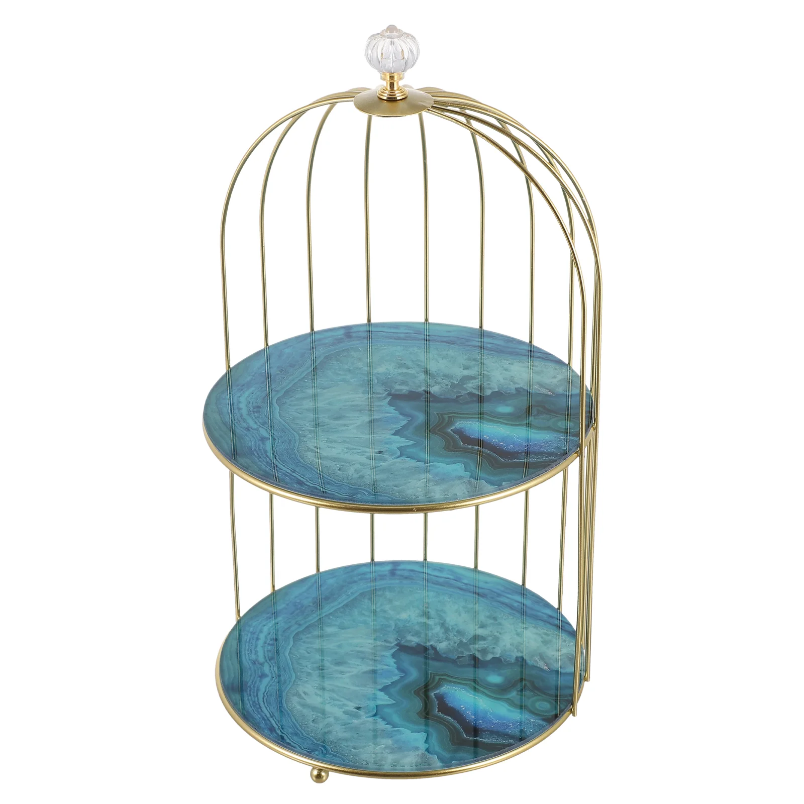 

Stand Rack Tray Storage Bird Cage Makeup Organizer Perfume Dessert Holder Serving Cupcake Birdcage Tower Fruit Display Beauty