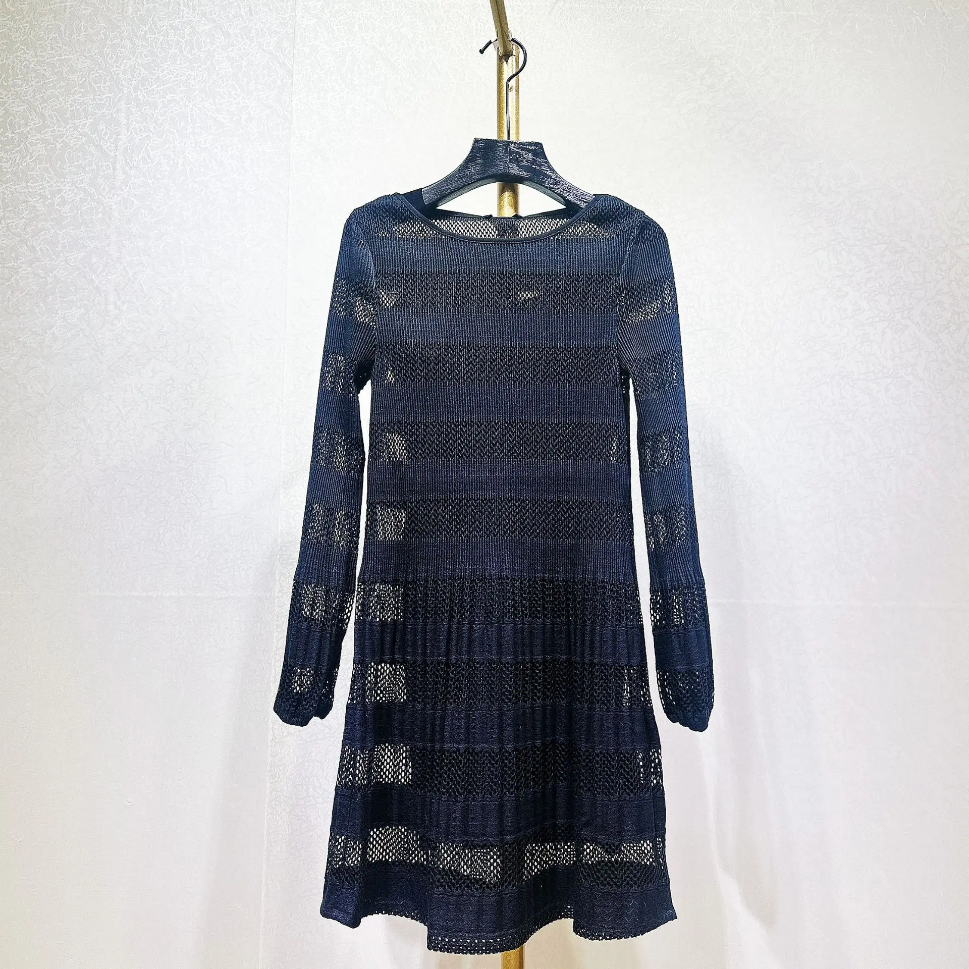 

Новинка 2023, Осеннее Прозрачное платье с круглым вырезом и длинным рукавом для женщин