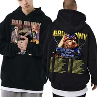 singer bad bunny double sided graphic print hoodie regular unisex sweatshirt male hip hop hoodies menwomen fashion streetwear