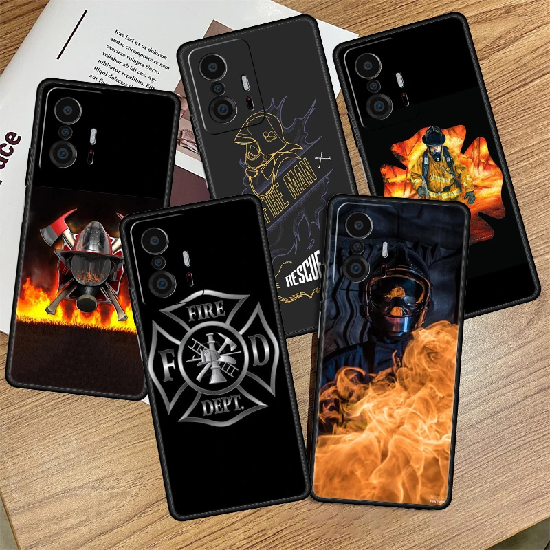 

Cover Case for Xiaomi Redmi K40 K40S K50 Gaming 11T 12 12X Pro Plus Shell Bag Soft Luxury Funda Firefighter Heroes Fireman