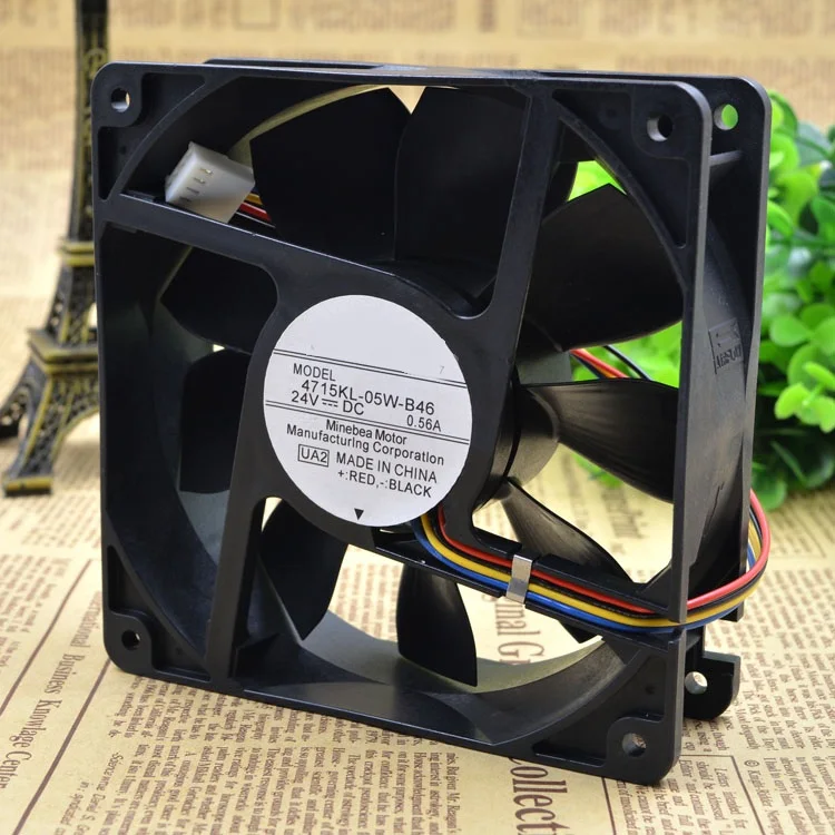 

Brand new original 4715kl-05W-B46 12038 24V 0.56A 4-wire shaft fan