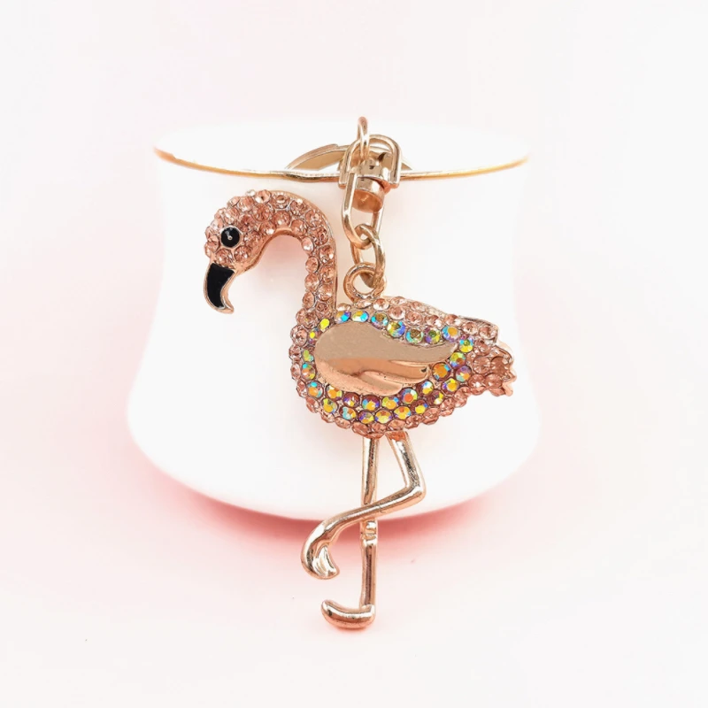 

Flamingo with Diamond Sparkle Keychain Accessory for Gifts