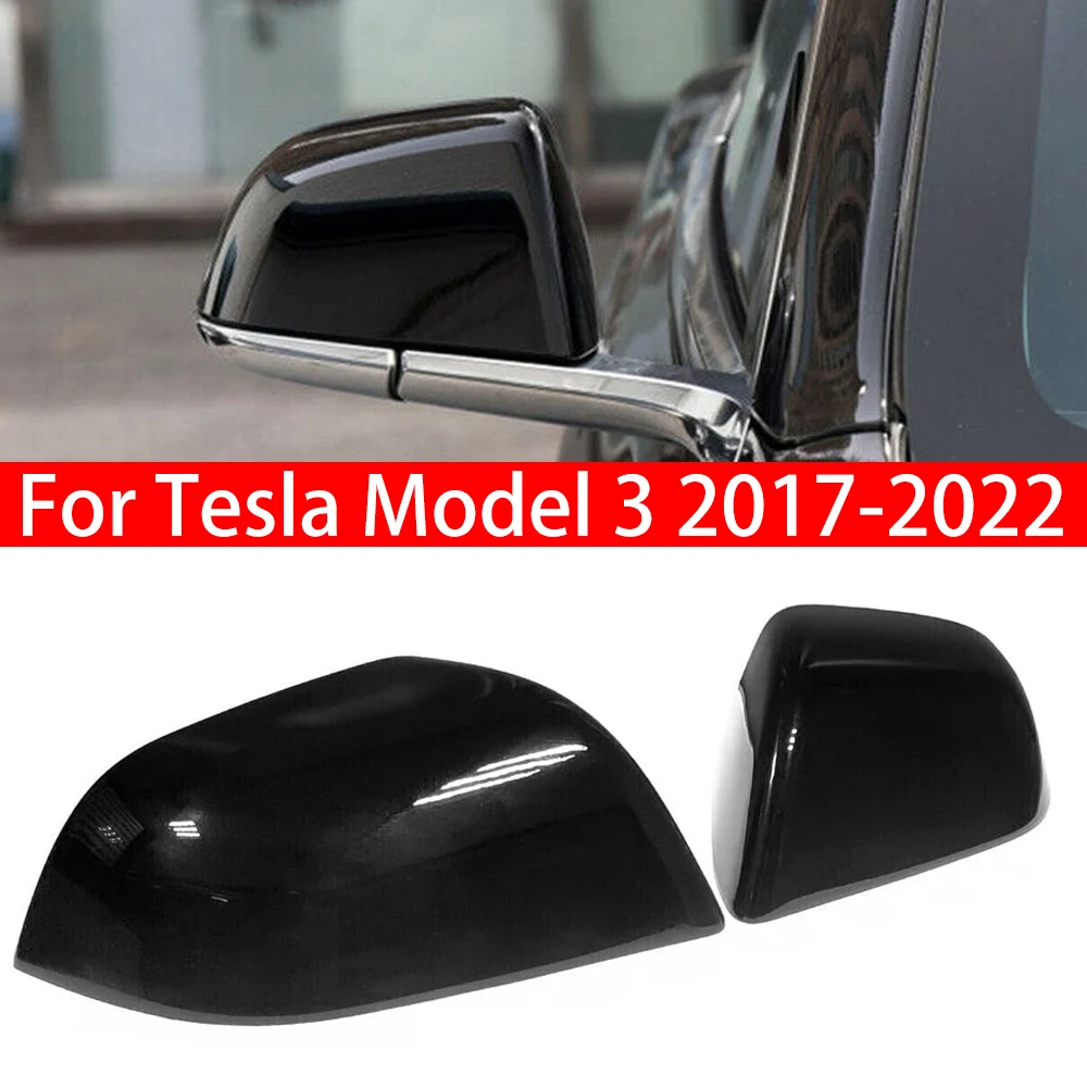 

Для Tesla Model 3 2017-2022 Замена автомобиля Крышка бокового зеркала заднего вида Крышка крыла Внешняя дверь Задний вид Накладка на корпус Глянцевый черный
