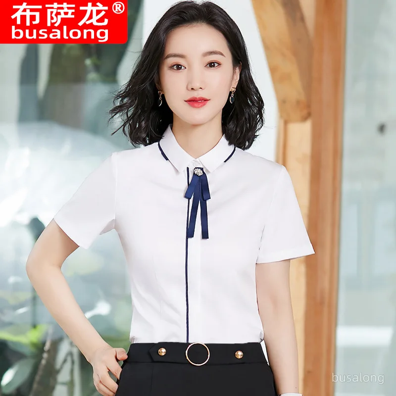 

Summer New Short Sleeve Business Shirt Women's Business Suit Fashion Slim-Fitting Work Clothes Business Formal Wear Workwear