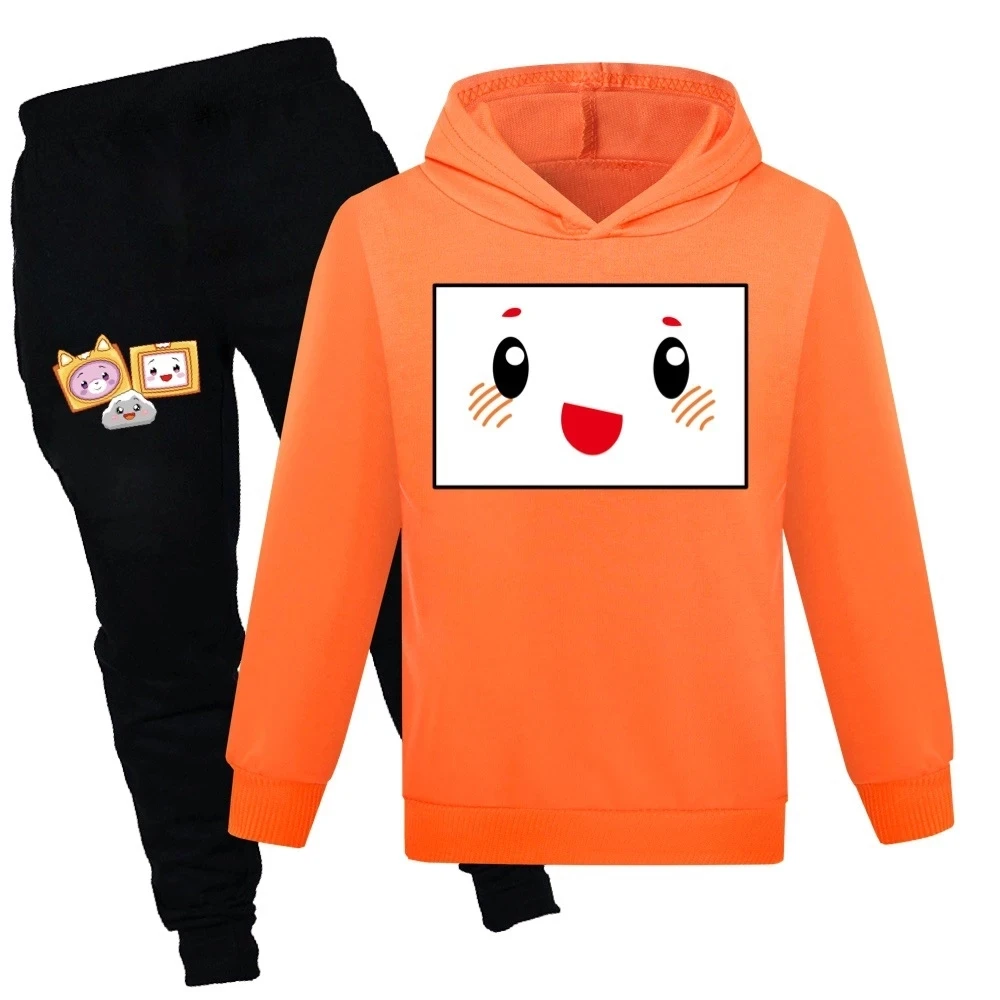 

2022 New Fall Fashion Kids Autumn Jogging LANKYBOX Cartoon Print Hoodies+Pants Boys Clothes Set Girls Outfit Tracksuit 2-16Y