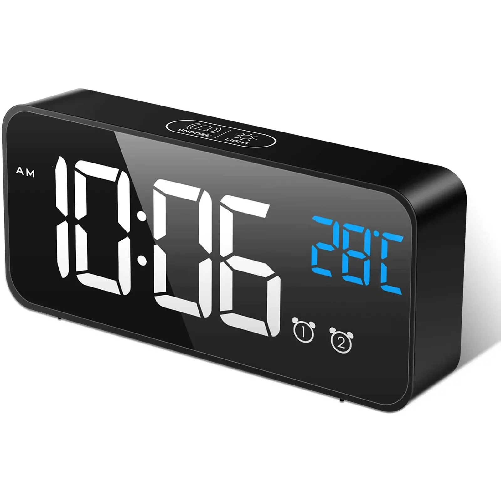 

Led Alarm Clock Wireless Bluetooth Stereo Clock Card Portable Mirror Small Speaker Projector Calendar Charger Table Led Clock