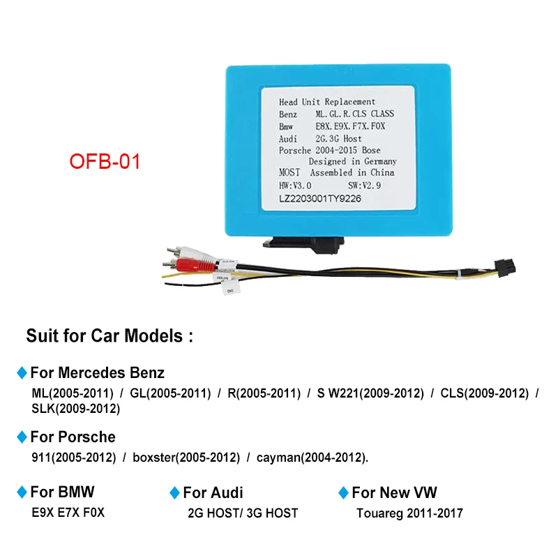 Для Bmw Для Mercedes Benz ML GL R CLK S W221 Для Audi Для Porsche AUX Автомобильный оптоволоконный декодер Коробка Усилитель Адаптер BOSE аудио