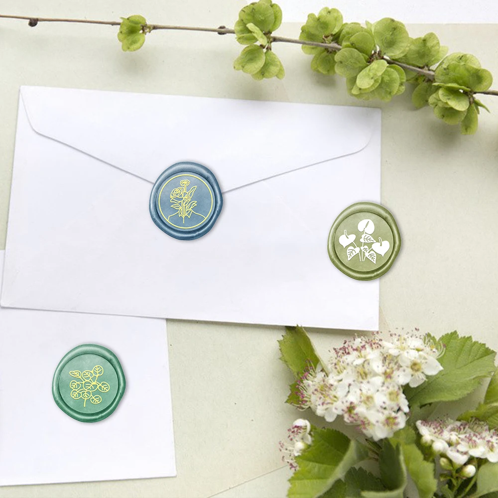 Восковая Печать С Искусственной И Деревянной Ручкой 25 Мм Узором Листьев Руки