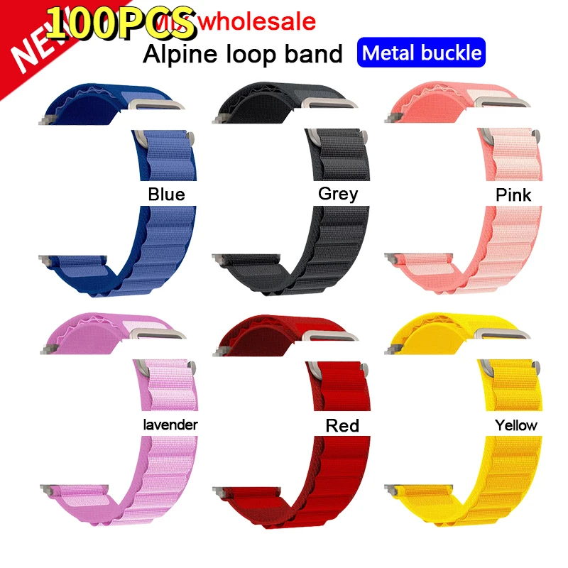 

Ремешок нейлоновый для iwatch series Ultra 8 7 se 6 5 4, 45 мм 49 мм 44 мм, 100 шт.