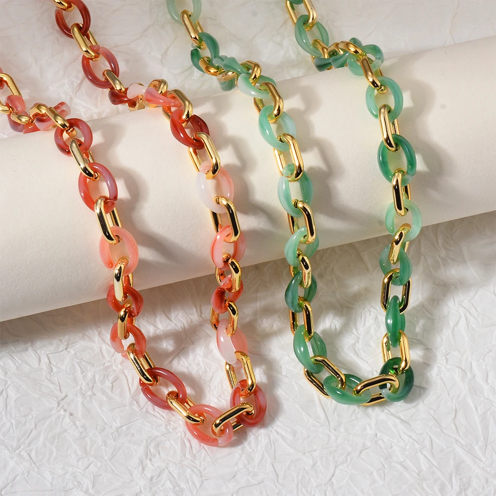 

Wholesale 1m/lot Width 11mm Acrylic Open Ring O Link Chain For DIY Jewelry Making Bag Sunglasses Chain