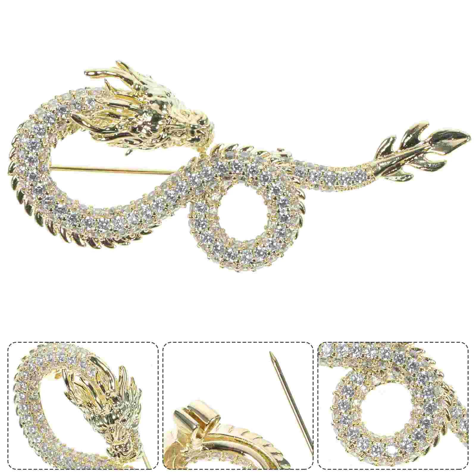 

Decor Brooch Pin Fashion Jewelry Women Copper Breastpin Accessories Dragon Zodiac Delicate