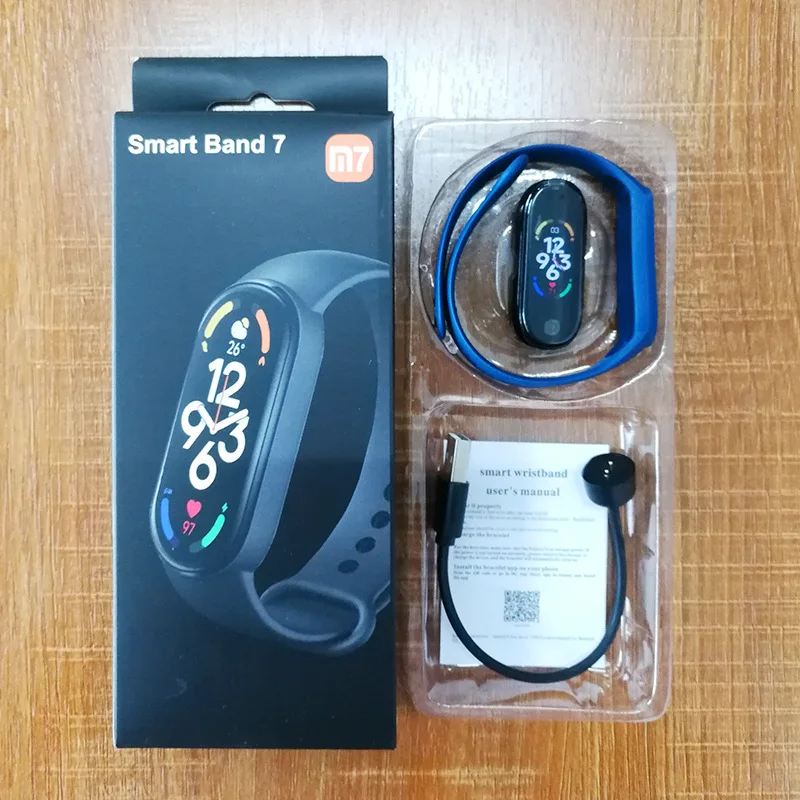 

Sports Smart Bracelet Heart Rate Blood Pressure Bluetooth Meter Step Music Weather Sleep Monitoring M7 Sports Bracelet