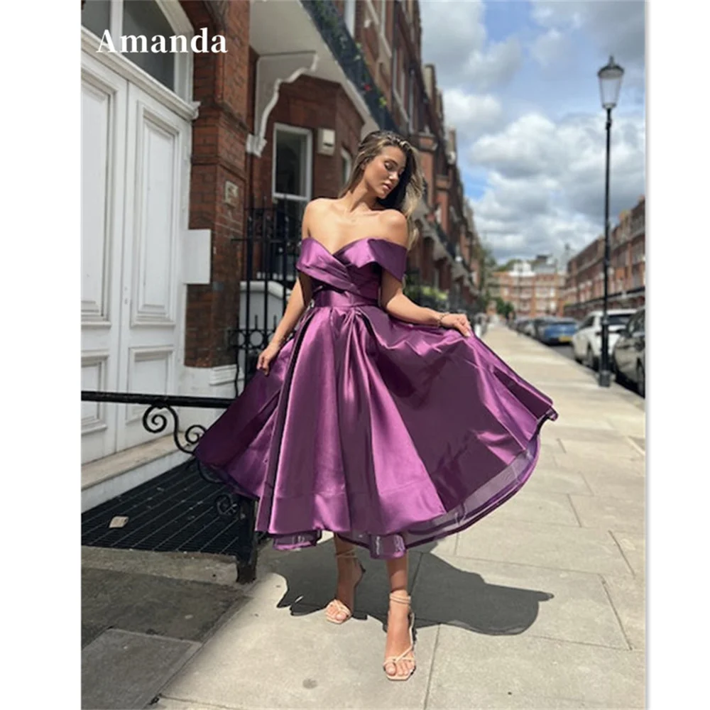 

Женское вечернее Платье До Колена Amanda, элегантное фиолетовое платье для выпускного вечера, весна 2023