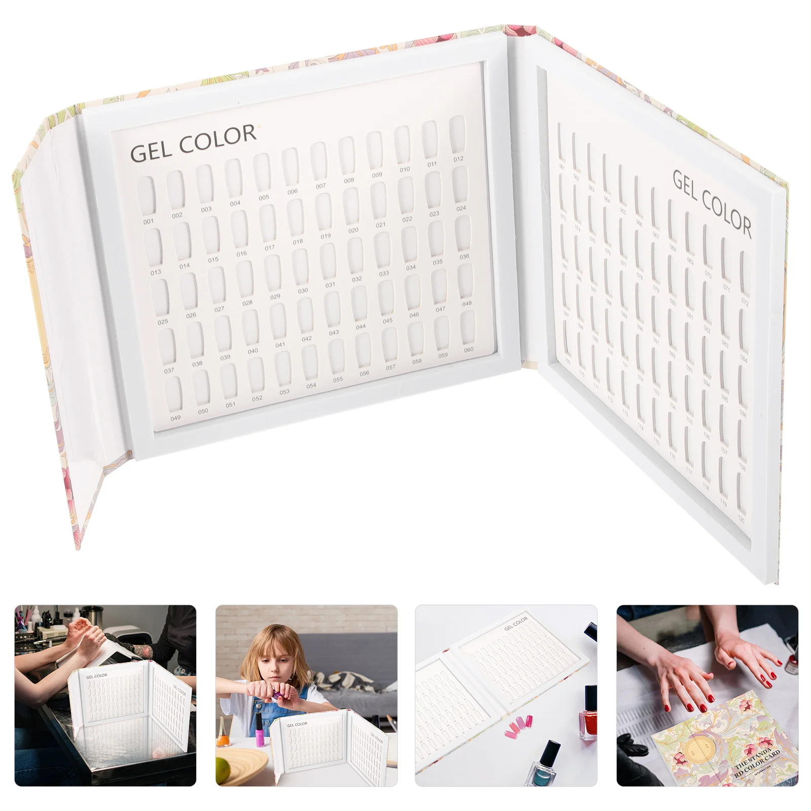 

Nail Color Book Display Stand Gel Tray Polish Sample Card Plate Abs Manicure Board Show 160-color