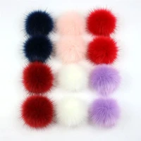 12pcs 10cm false hairball hat ball pompoms fake fox fur hats ball pom pom with rubber band diy handmade clothing hat accessories