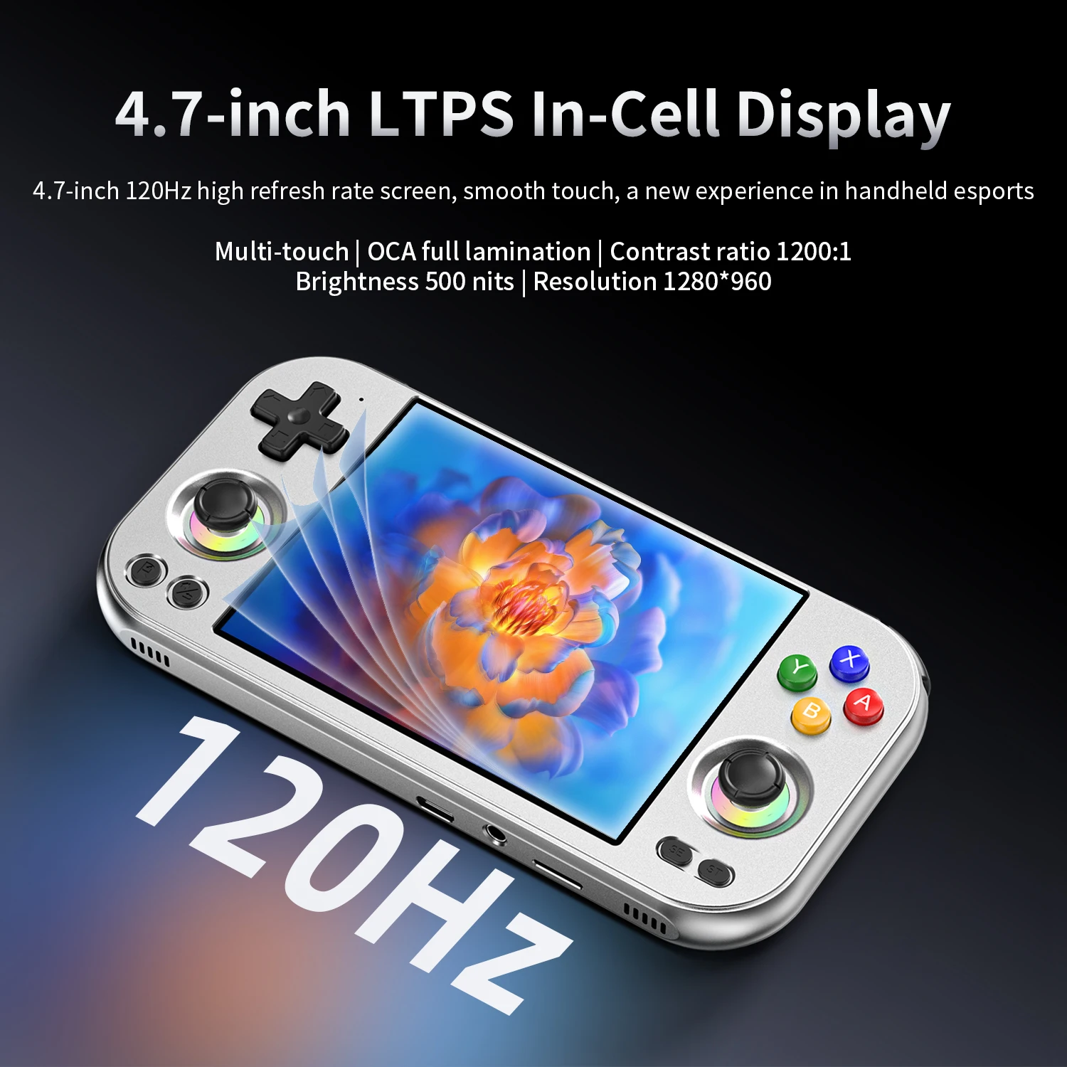Фото Портативная игровая консоль Anbernic RG 477M, 4,7-дюймовый LTPS, встроенный мультисенсорный экран, Android, Wi-Fi, видеоигровой плеер, ассистент RG477M №2