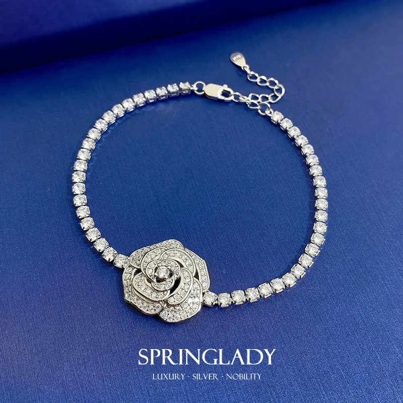 

Женский браслет из серебра 925 пробы, с розами