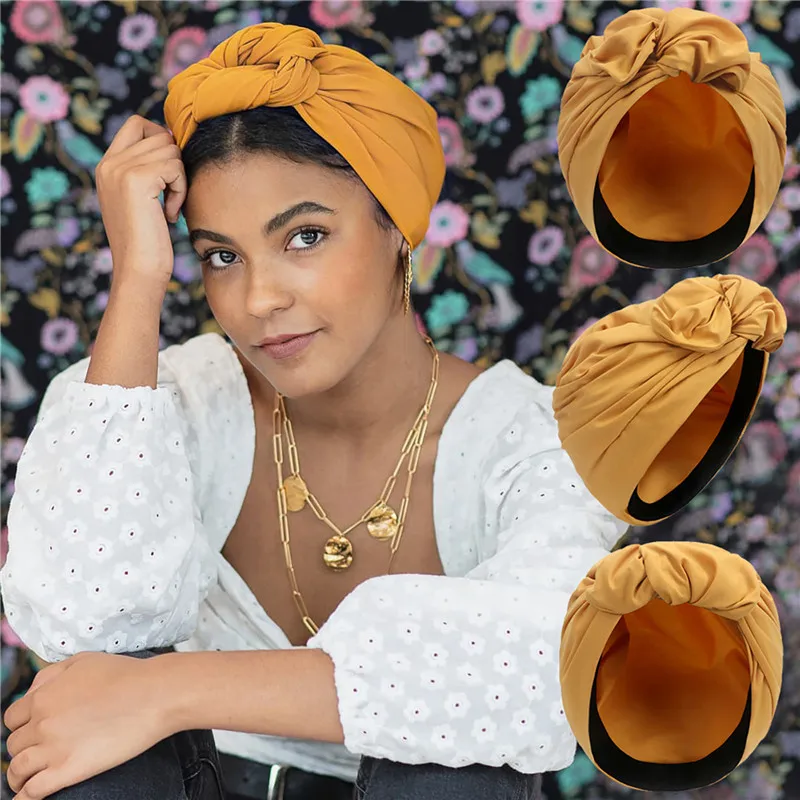 

Тюрбан в винтажном французском стиле, модная женская головная повязка, головной платок, мусульманский головной платок