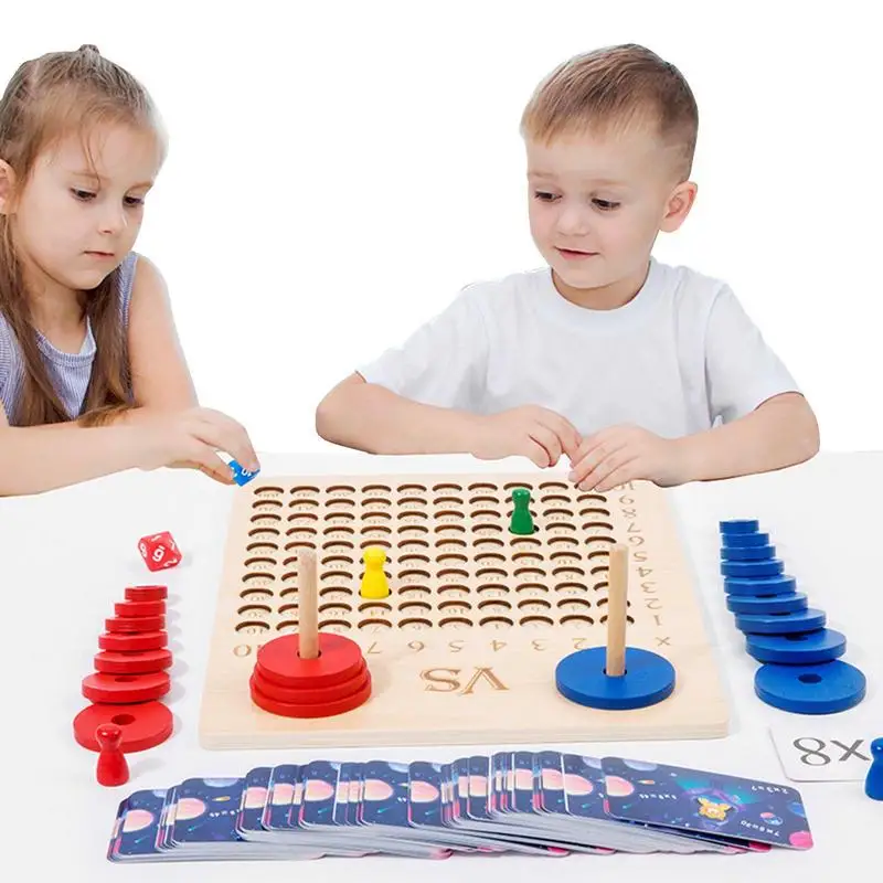 

Montessori Multiplication Board Game Kids Learning Educational Toys Wooden Math Counting Hundred Board Interactive Thinking Game