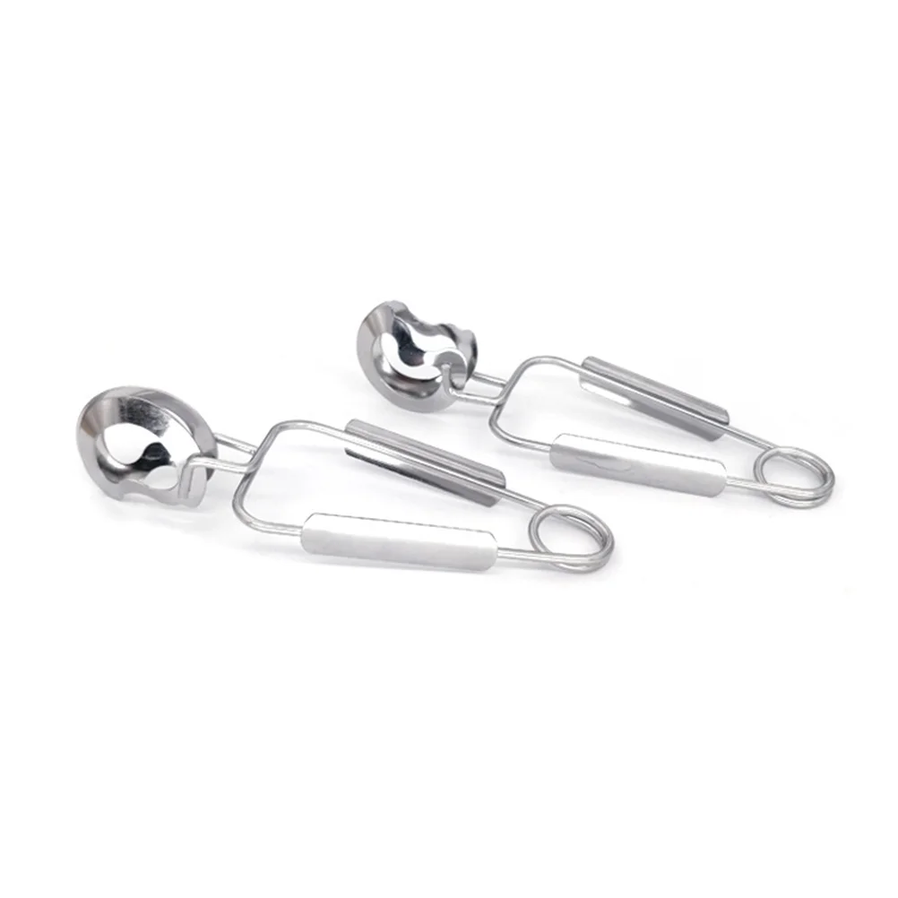 2 pcs Grill Frying Tongs Cube Sugar Tongs Heat Resistant Tongs Non- Cooking Tongs Steel Serving Tongs Metal Salad Tongs