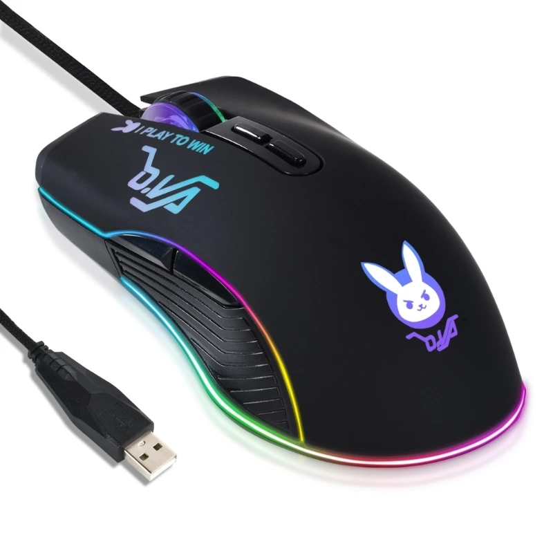 

Wire RGB Gaming Mouse Optical 7200DPI 7 Buttons 12 Color LED for Laptop Dropship