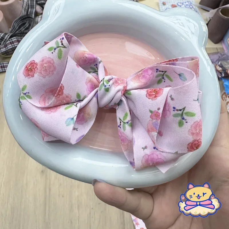 Утолщенная шифоновая повязка для волос с кроличьими ушками ручная работа сделай