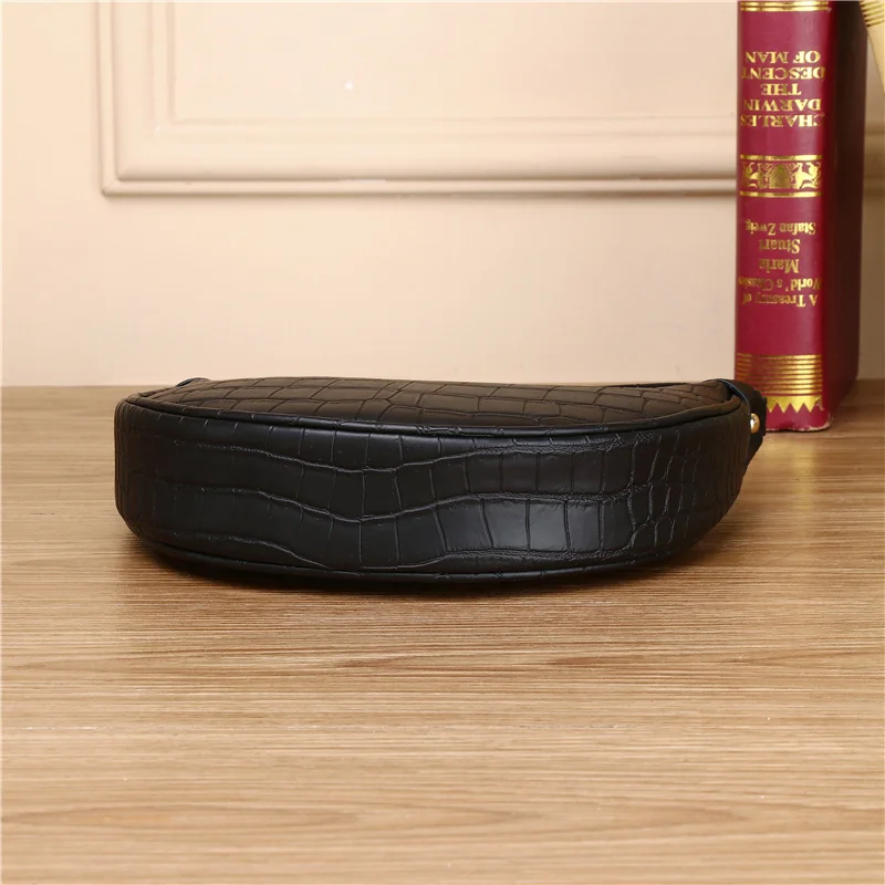 Новая крокодиловая кожа гороховая подмышка французская модная лунная сумка