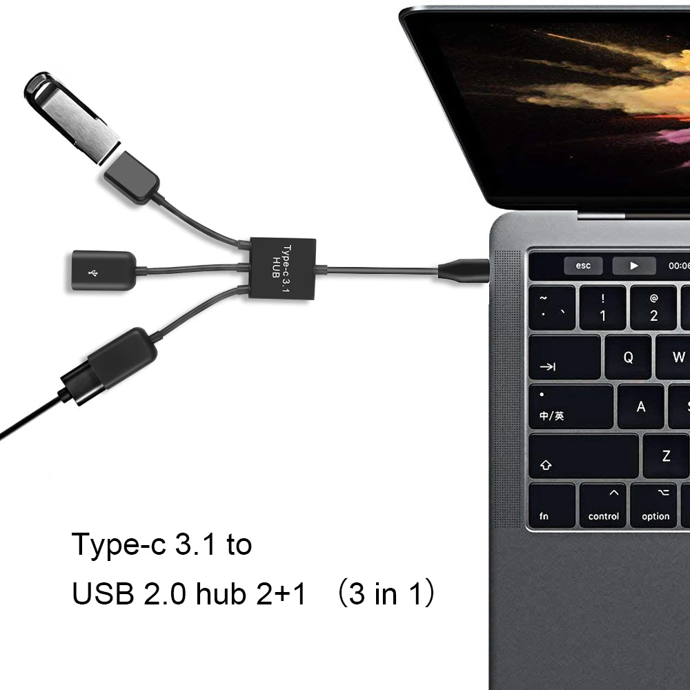 

Multiple OTG Connector Adapter Type C Hub to 3/4 USB 2.0 Port HUB 3/4 USB Ports Type-C USB Power Charging Hub Cable