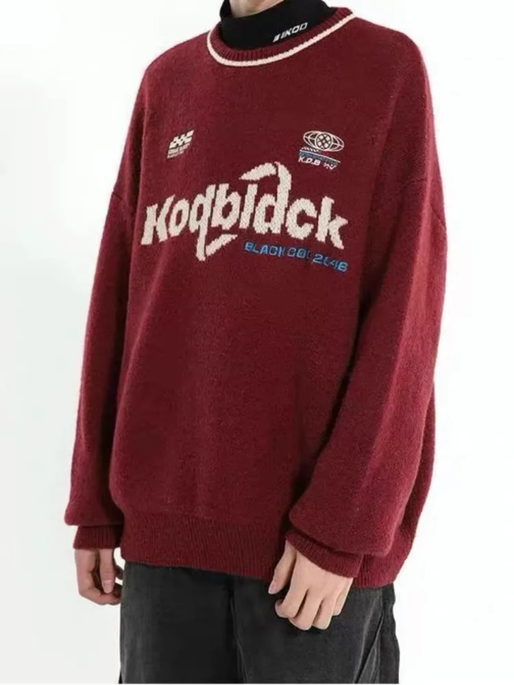 Уличная одежда Deeptown Y2k большой свитер женский американский винтажный пуловер с