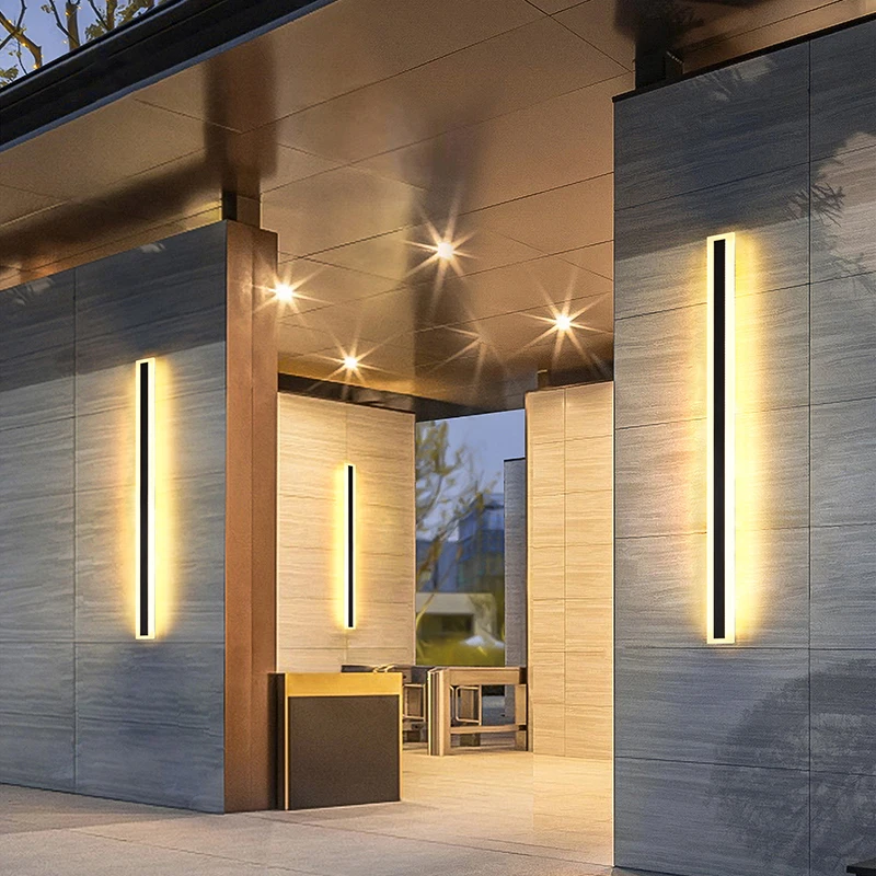 

OLAIJU водонепроницаемый настенный светильник LED черный металл акрил