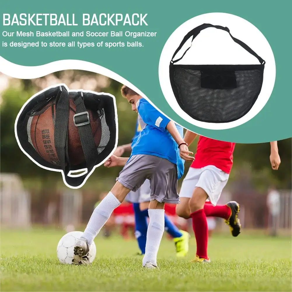 

Сумка для мяча на одно плечо, диагональный школьный тренировочный ранец, сетчатый многофункциональный спортивный Карманный баскетбольный мяч Nylo D9y4