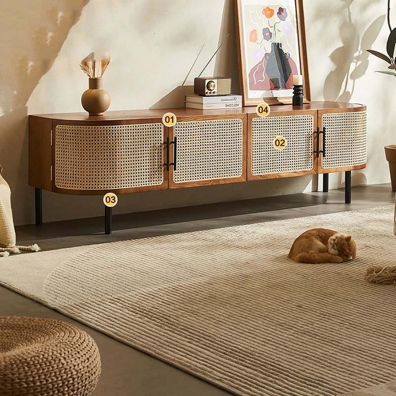 Подставка для телевизора из ротанга низкая доска практичная подставка по