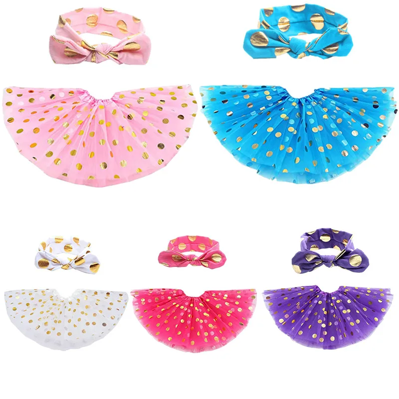 

2pcs Tutu Skirt Fashion Girls Sequin Puff Skirt Baby Princess Polka Dot Dance Skirt 3-8 Years Old Girls Skirts Kawaii Clothes