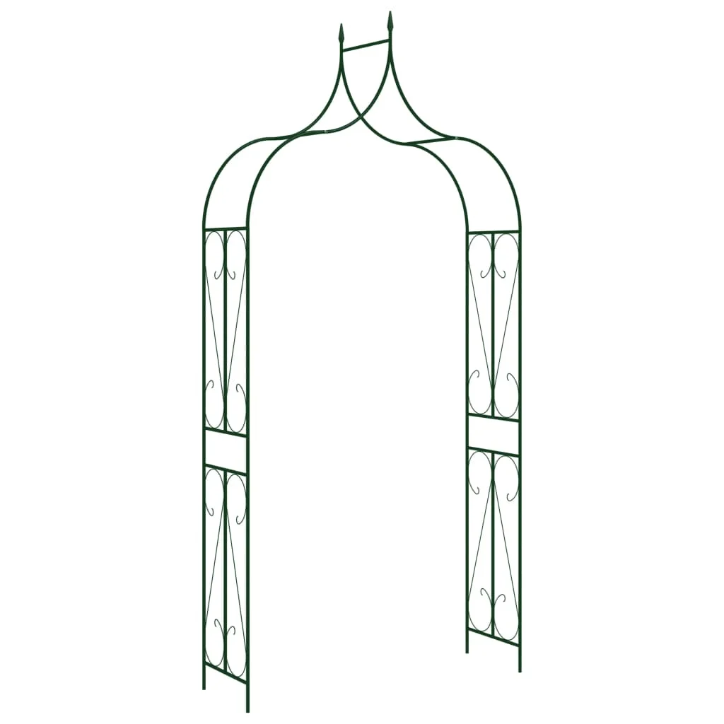 Garden Arch, Iron Patio Canopy, Garden Decoration, Dark Green 120x38x258 cm