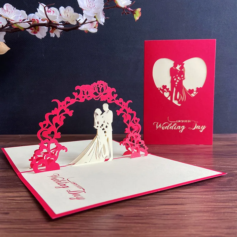 

Love Postcard 3D Pop UP Invitation Greeting Cards Wedding Valentine's Day Anniversary For Couples Wife Husband Handmade Gifts
