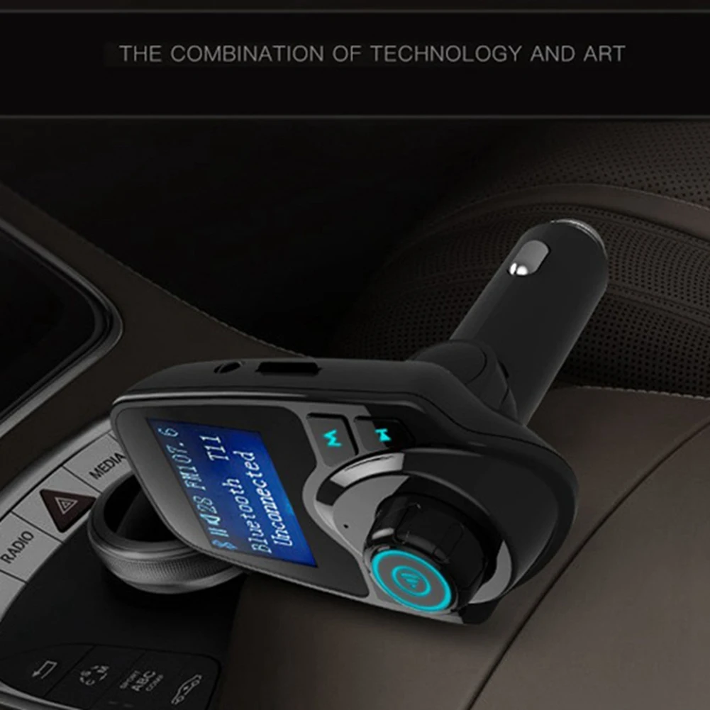 T11 беспроводной ЖК-экран автомобильный Bluetooth FM-передатчик Mp3-плеер громкой связи